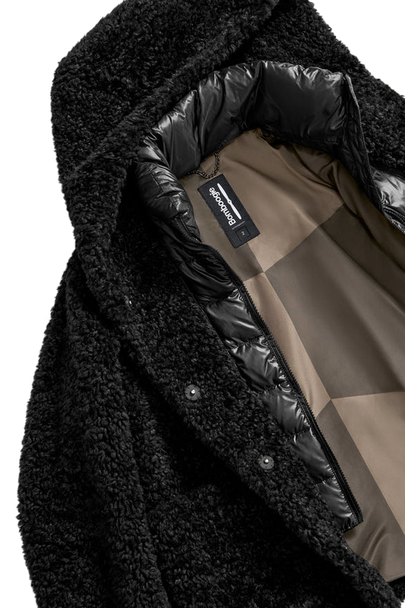 Bomboogie Cappotto Donna Ecopelliccia Nera GW9191TSFC 90 - Stile Invernale Versatile - interno