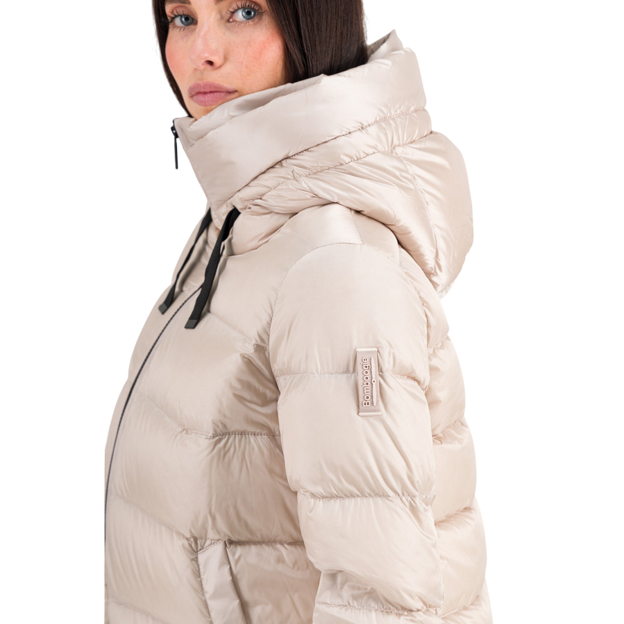 Bomboogie Piumino da donna con cappuccio Rome GW6012TDLC4 503 cristallo grigio