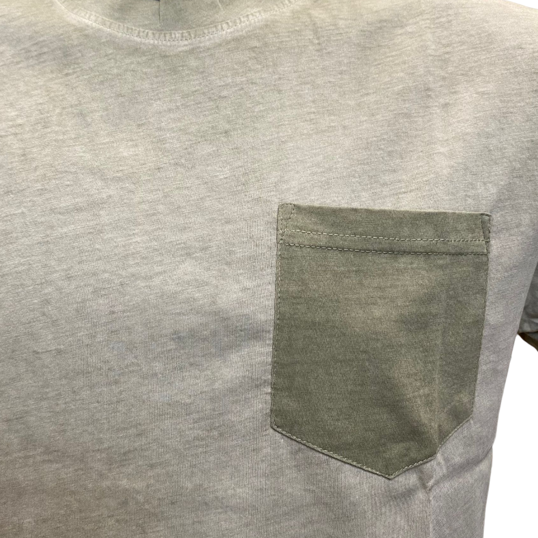 Bomboogie men's short sleeve t-shirt with pocket TM7906TJEP4 315 thyme green