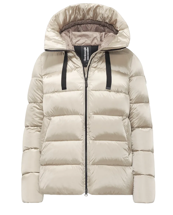 Bomboogie piumino corto da donna con cappuccio Roma GW6012TDLC3 503 grigio cristallo