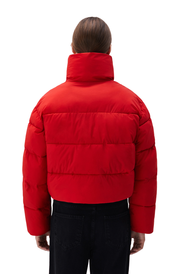 Brekka short women's down jacket Toulouse red
