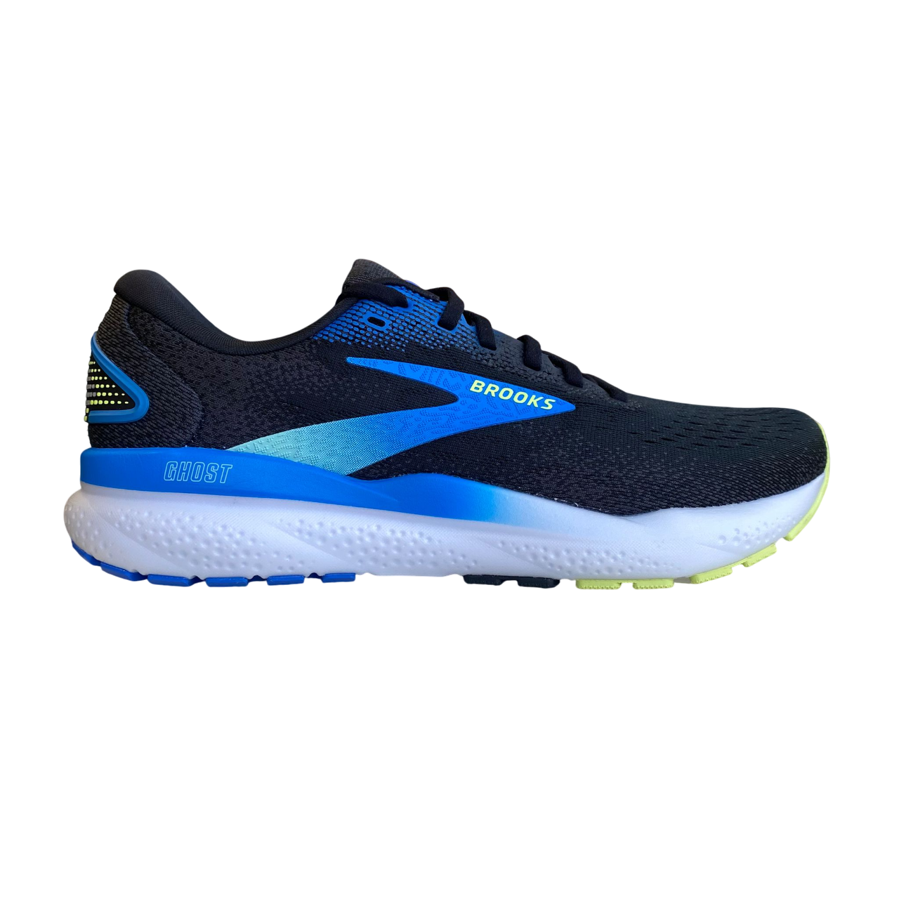 Brooks scarpa da corsa da uomo Ghost 16 1104181D 002 nero-cobalto-giallo
