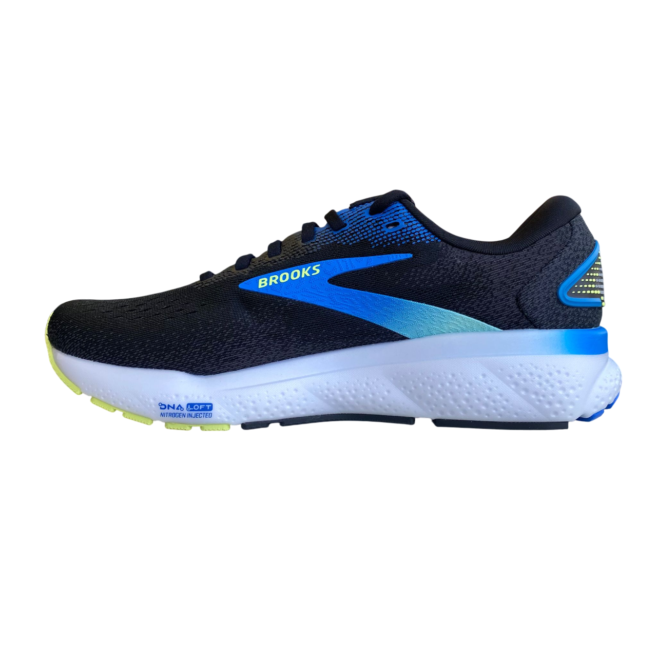Brooks scarpa da corsa da uomo Ghost 16 1104181D 002 nero-cobalto-giallo