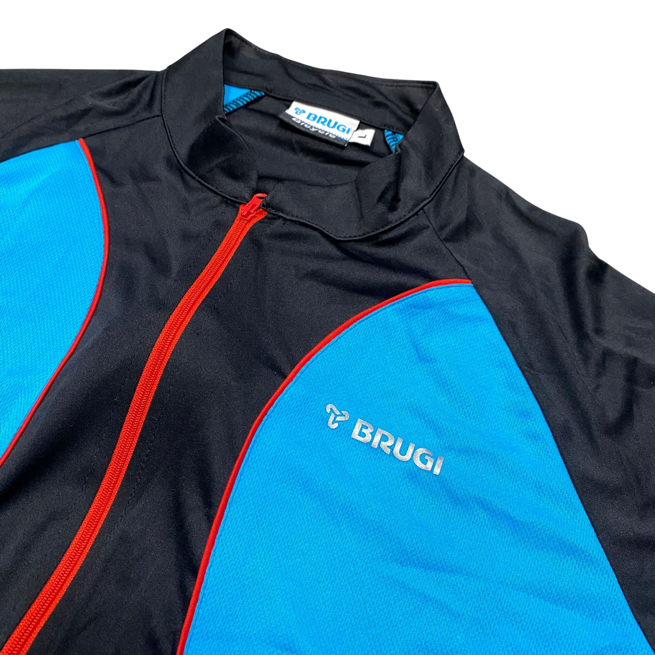 Brugi maglietta da ciclista con cerniera intera da uomo K24L P3P azzurro-nero