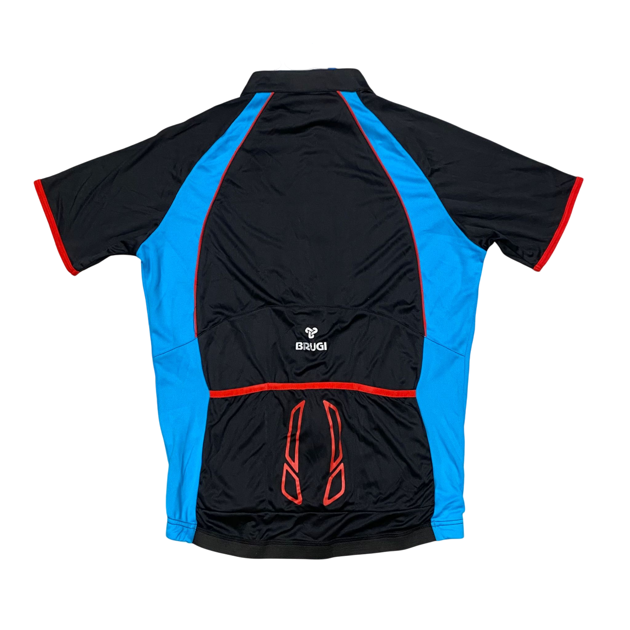 Brugi maglietta da ciclista con cerniera intera da uomo K24L P3P azzurro-nero