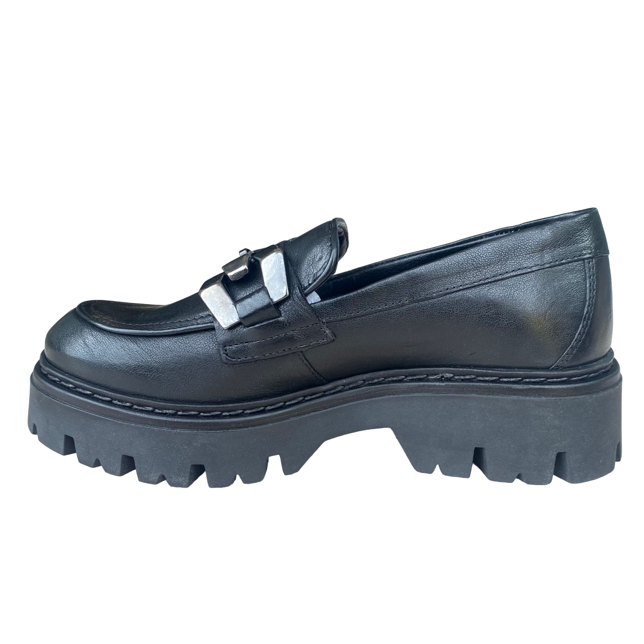 CafèNoir women's leather moccasin shoe with clamp c1FM2011 N001 black