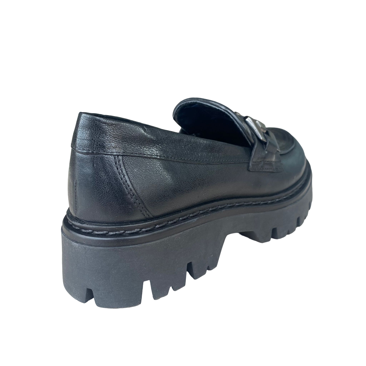 CafèNoir women's leather moccasin shoe with clamp c1FM2011 N001 black