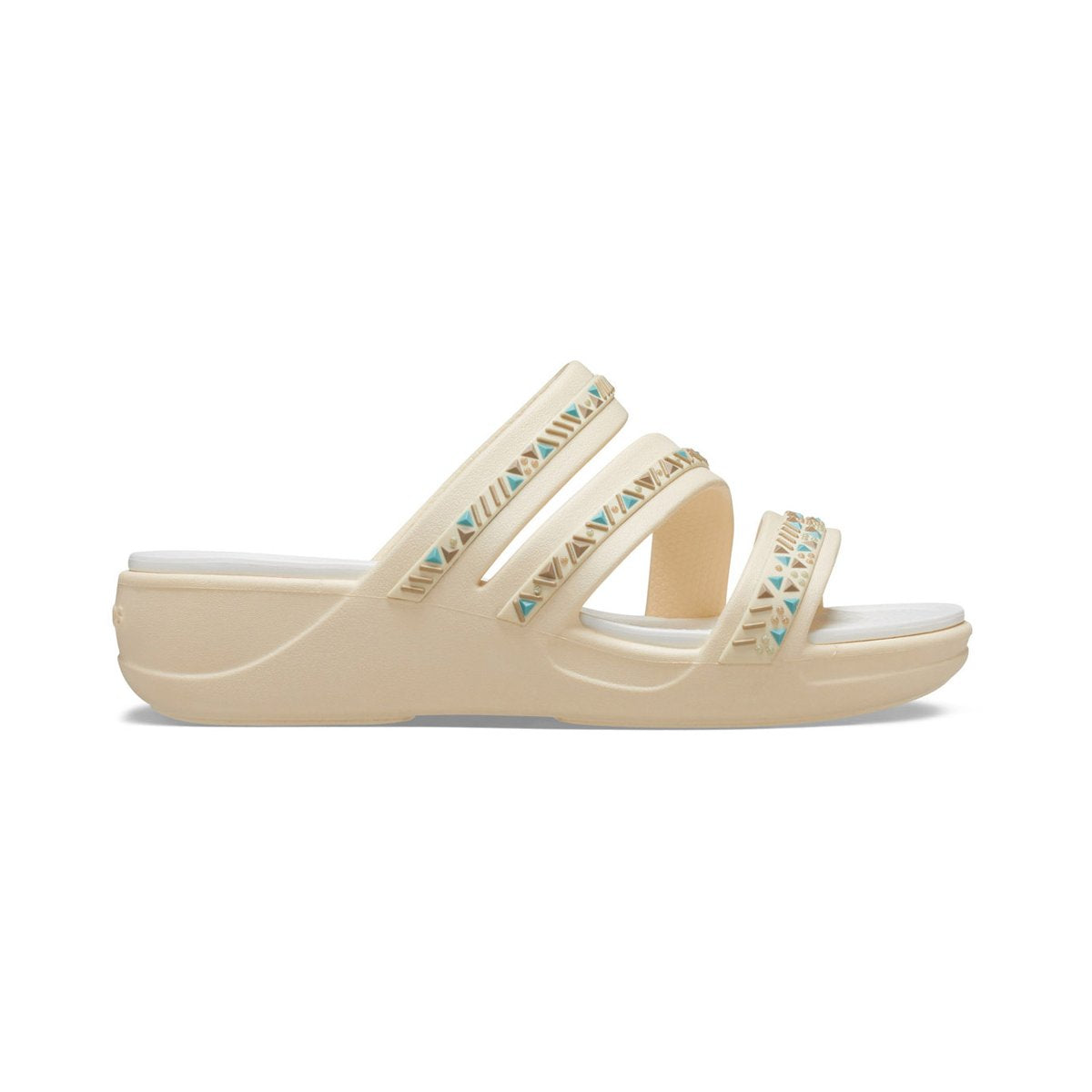Crocs women's sandal Boca Medallion Strappy Wedge W207431-108 vanilla