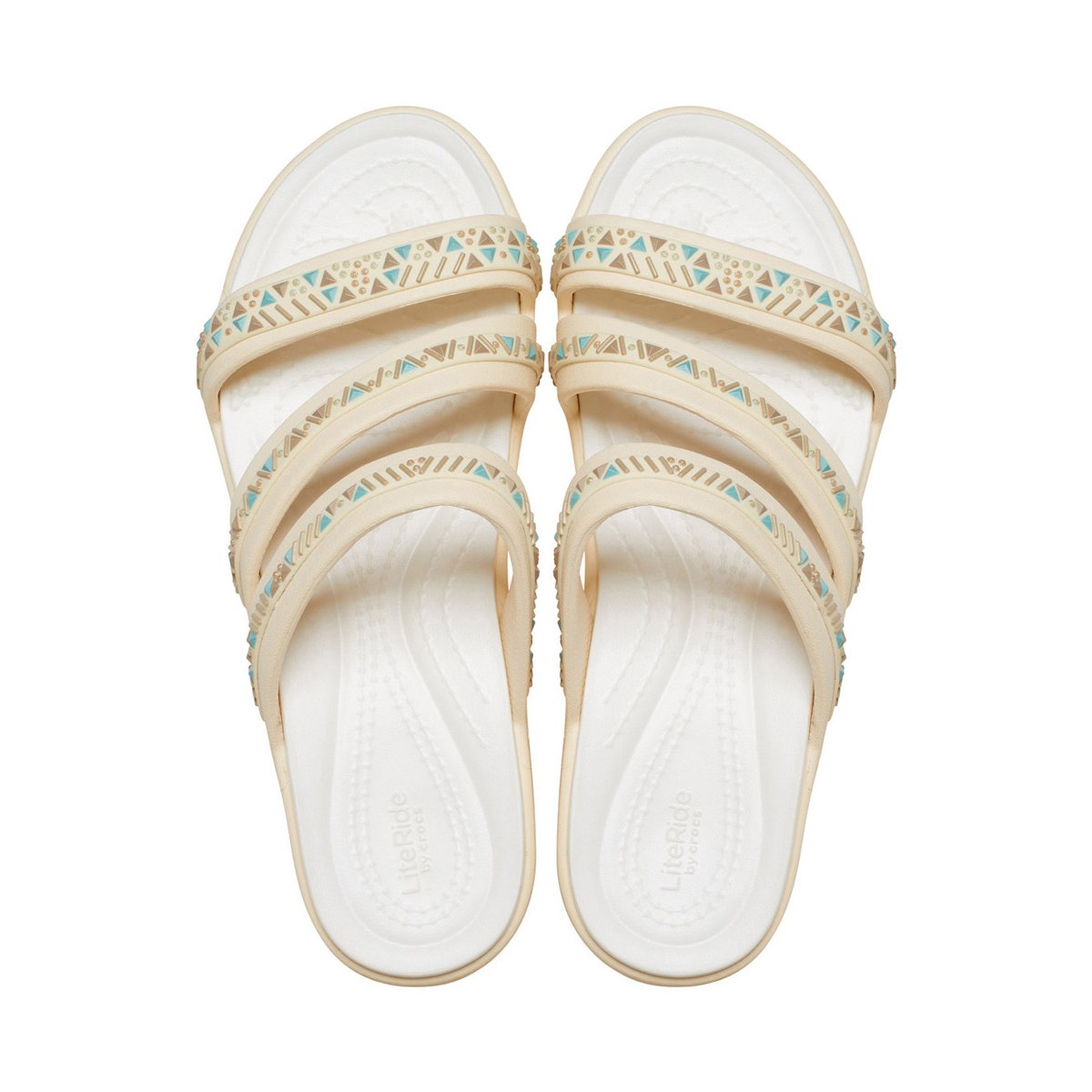Crocs women's sandal Boca Medallion Strappy Wedge W207431-108 vanilla