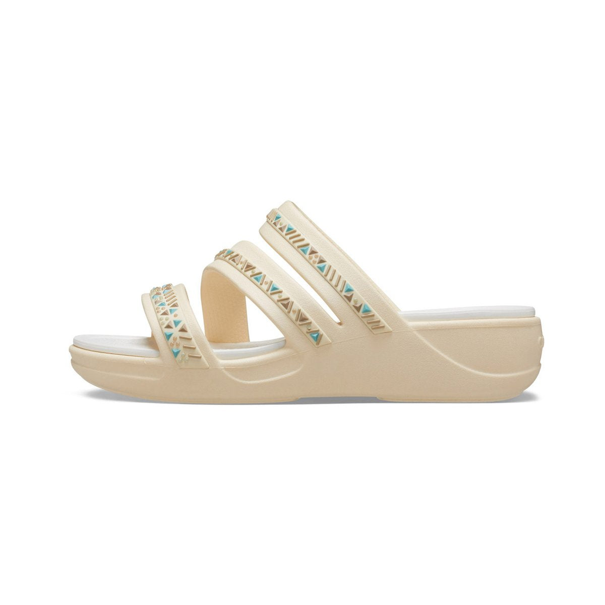 Crocs women's sandal Boca Medallion Strappy Wedge W207431-108 vanilla