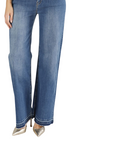 CafèNoir pantalone jeans denim wide leg C7JJ1038 B048 blu medio
