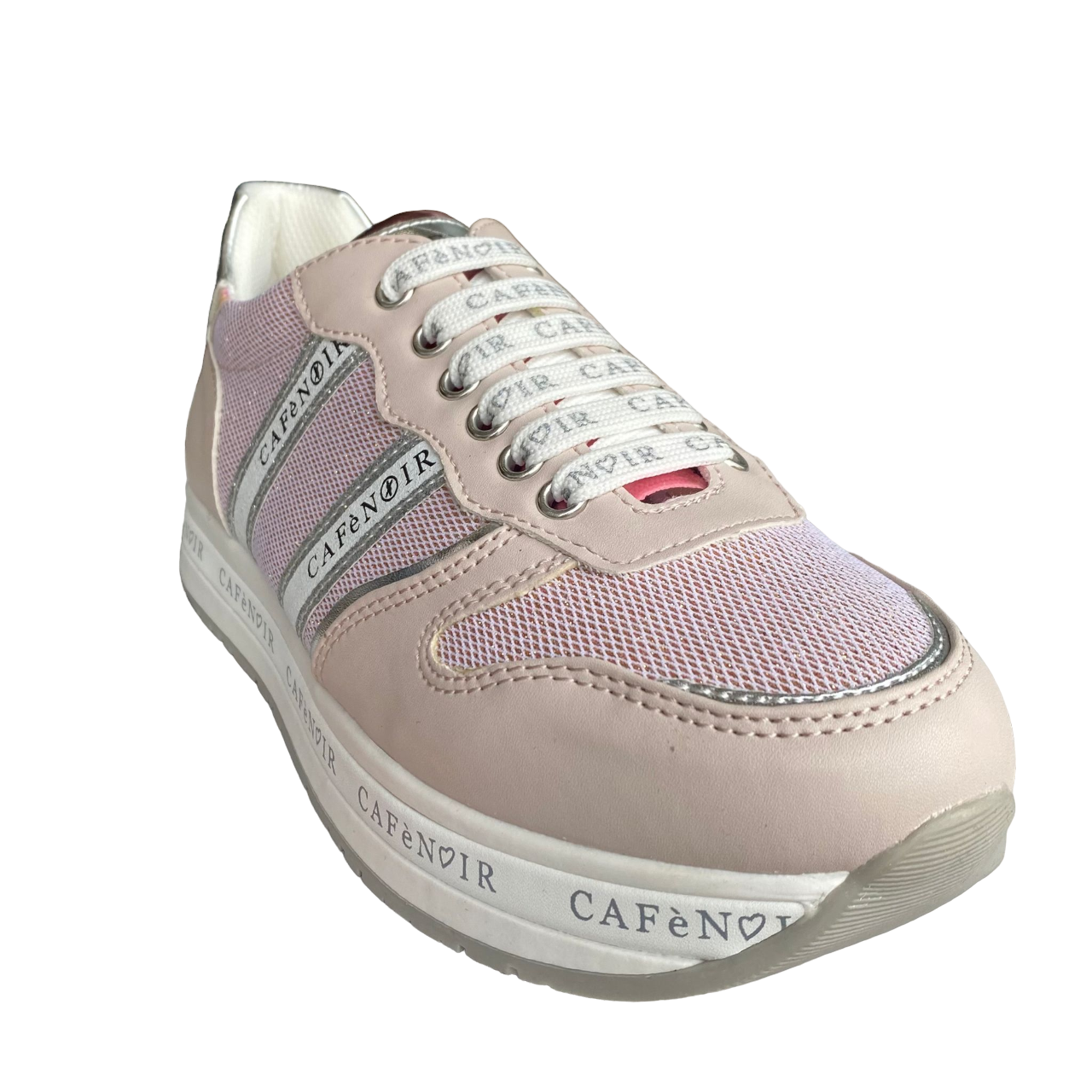 CafèNoir sneakers con zeppa da ragazza con laccio e cerniera laterale C-2032 pink