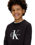 Calvin Klein Felpa Girocollo con Logo IU0IU00714BEH Nera - logo
