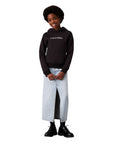 Calvin Klein Felpa con Cappuccio Unisex Junior INST. LOGO IU0IU00679BEH Nera - vista frontale