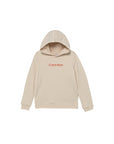 Calvin Klein Felpa con Cappuccio Unisex Junior INST. LOGO IU0IU00679PGB Panna - vista frontale