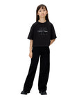 Calvin Klein Jeans High Rise Wide Leg IG0IG029981BY Blu per Bambina - Jeans a Vita Alta con Gamba Larga - vista frontale