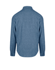 Censured camicia da uomo a maniche lunghe in lino Button Down SMC230TLCT5 26 blu indaco