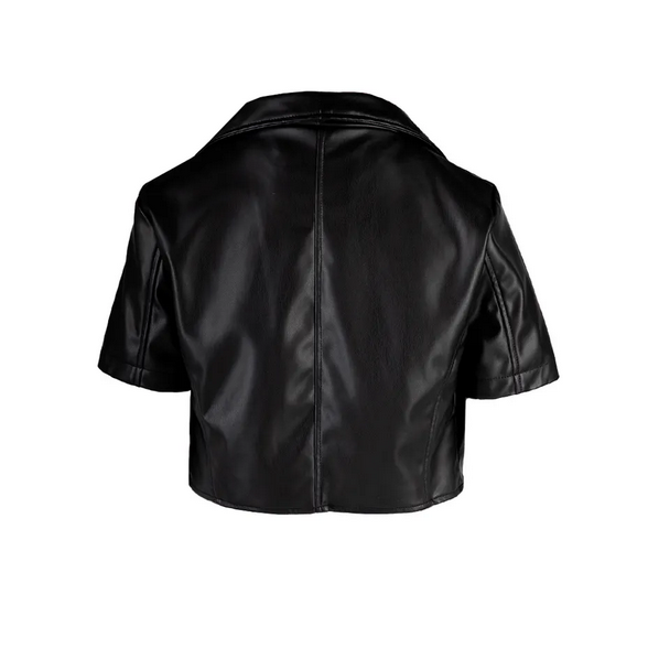 Censured short faux leather jacket Short Slevve JWGLACTFNSV 90 black