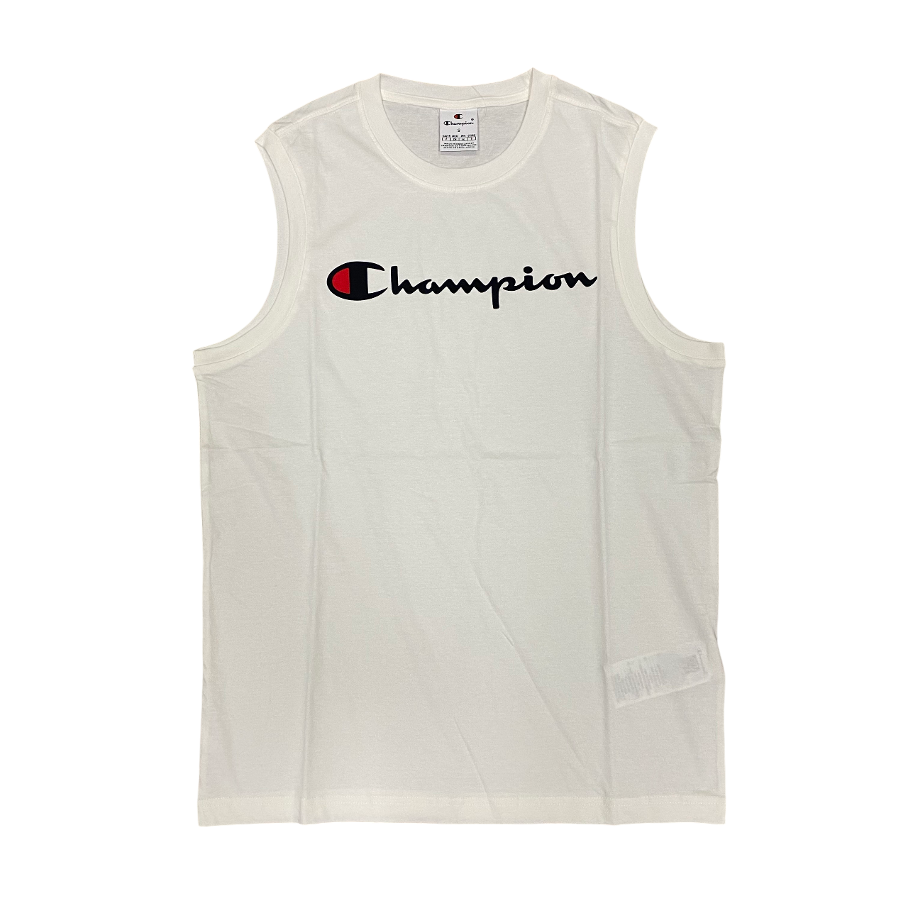 Champion canotta da uomo con logo avanti 220778 WW001 bianco