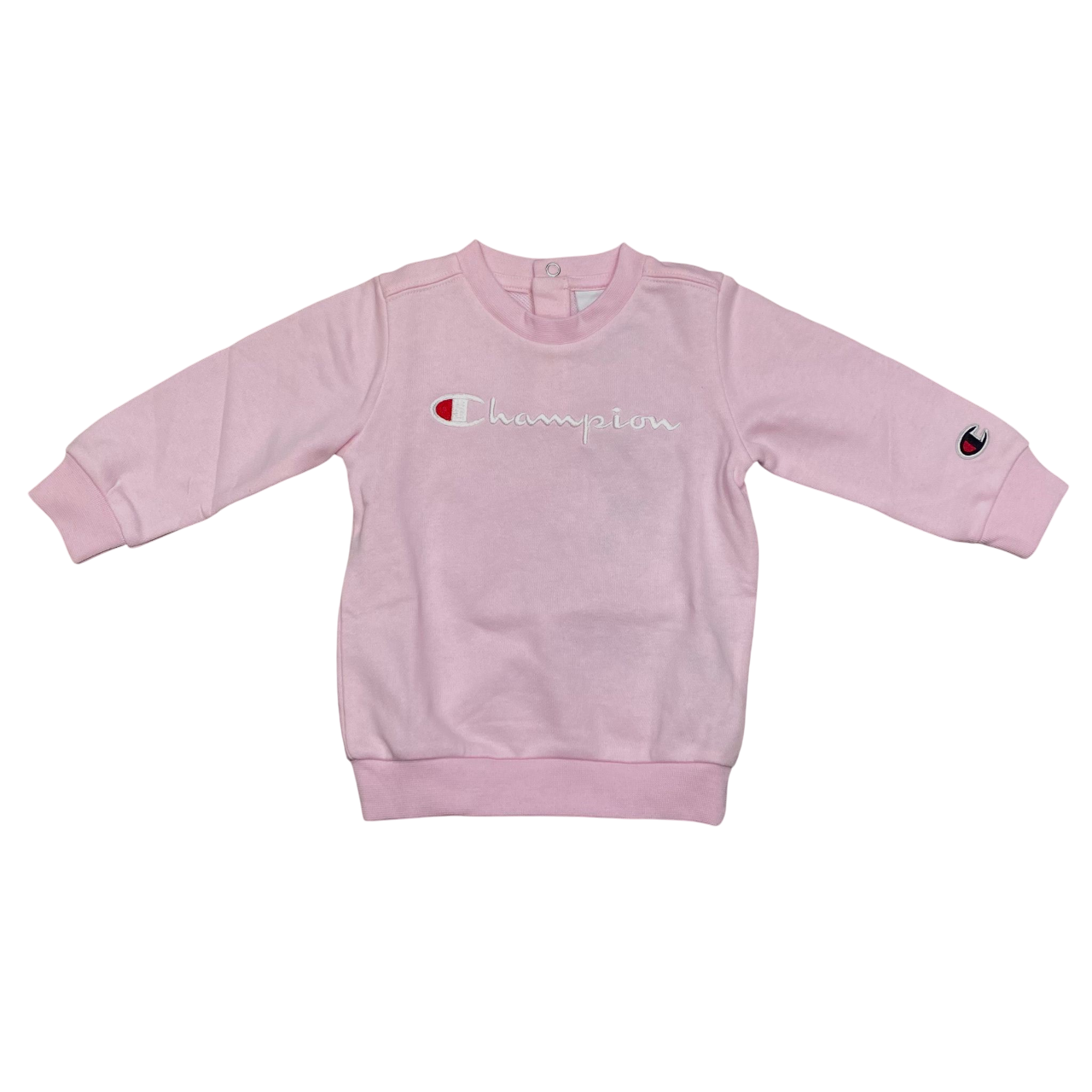 Champion tuta sportiva da bambina con felpa girocollo con ricamo 307054 PS195 rosa-blu
