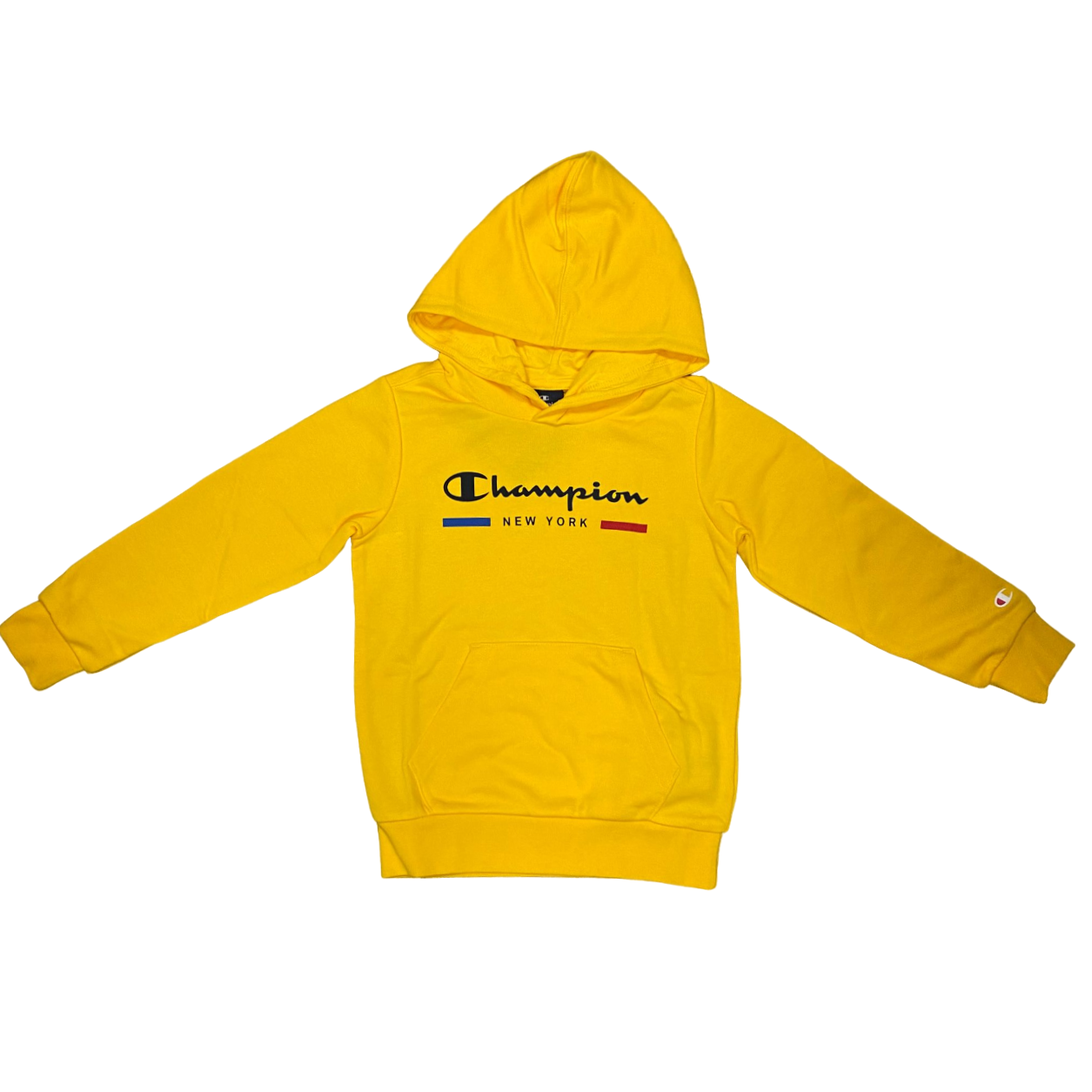 Champion felpa con cappuccio da bambino con scritta sul petto 306690 YS6690 giallo