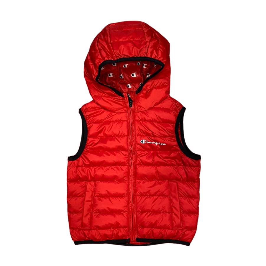 Champion giubbino smanicato con cappuccio da bambino 306774 rosso