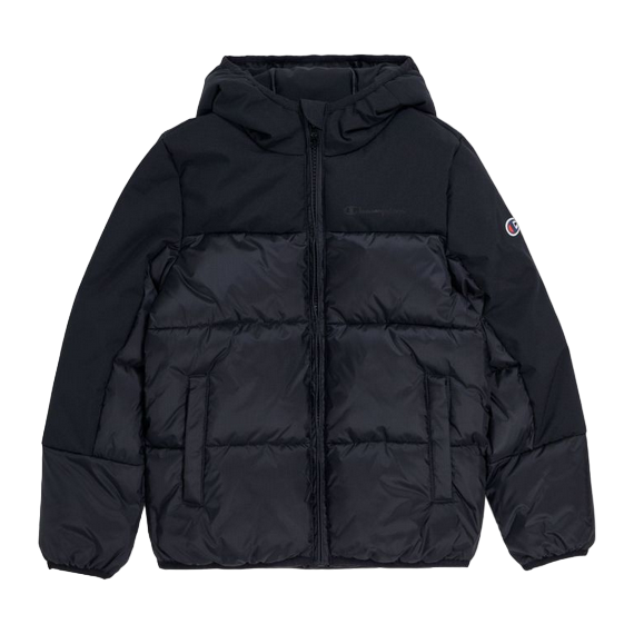 Champion giubbotto da ragazzi con cappuccio 306571 KK001 nero