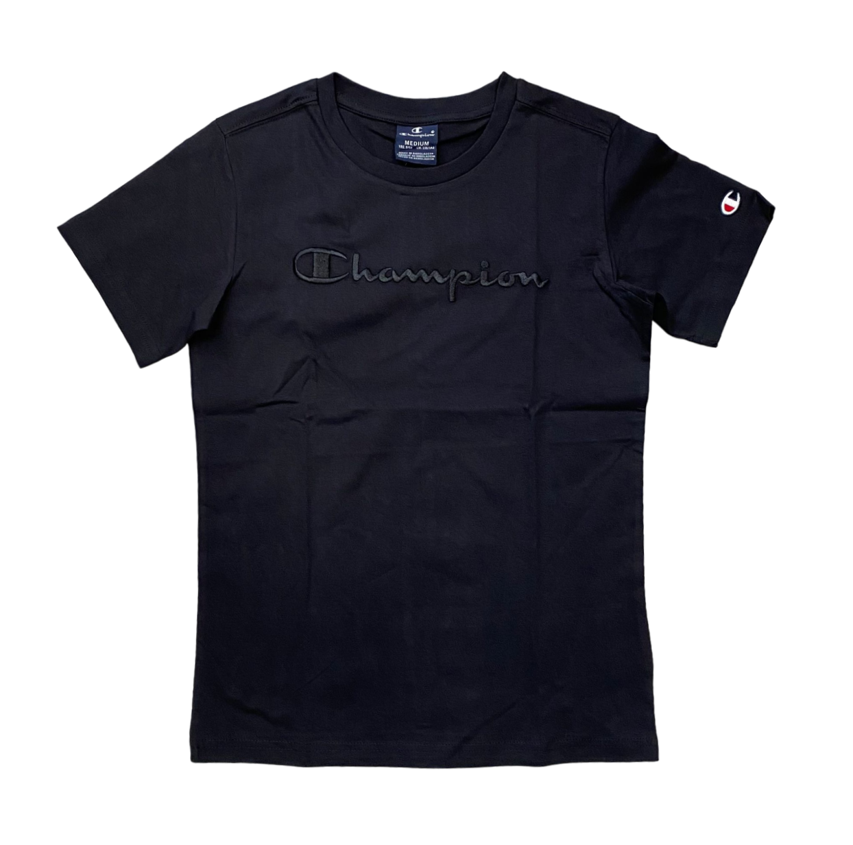Champion maglietta manica corta in cotone da ragazzo 306777 KK001 nero