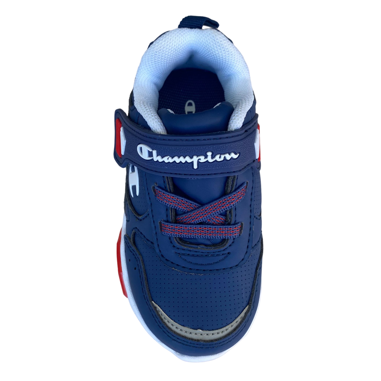 Champion scarpa da ginnastica con laccio elastico e velcro Low Cut Wave S32129 RBL blu-rosso