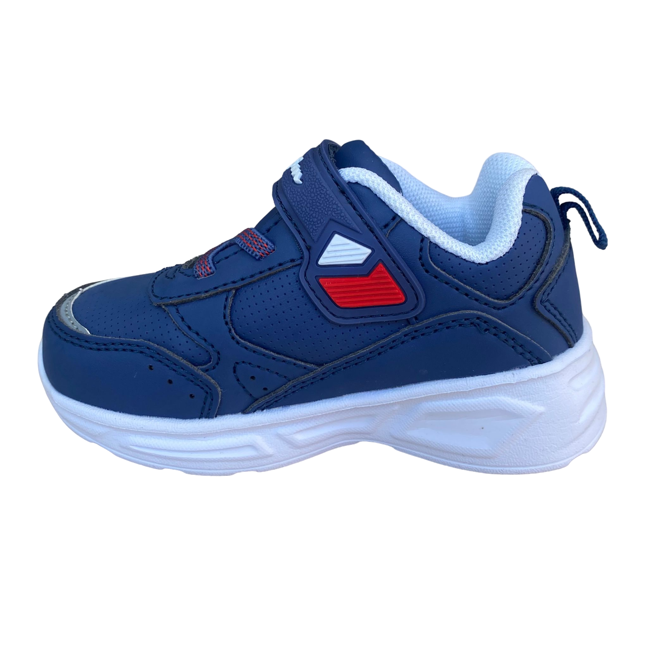Champion scarpa da ginnastica con laccio elastico e velcro Low Cut Wave S32129 RBL blu-rosso