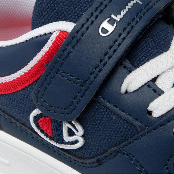 Champion scarpa da ginnastica da bambino con laccio elastio e velcro Low Cut New Rebound S31755 blu