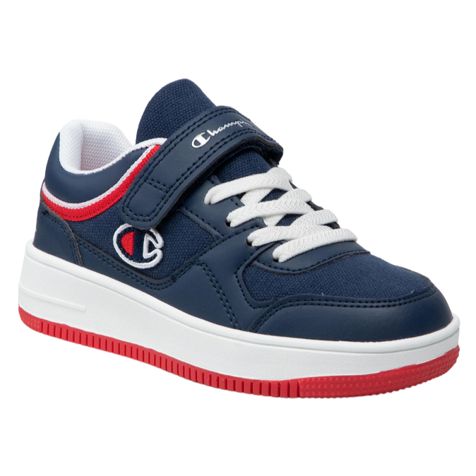 Champion scarpa da ginnastica da bambino con laccio elastio e velcro Low Cut New Rebound S31755 blu