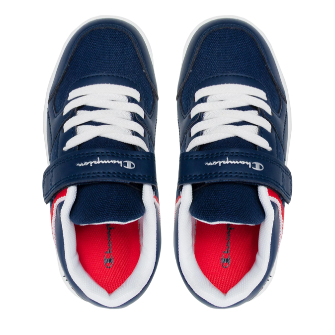 Champion scarpa da ginnastica da bambino con laccio elastio e velcro Low Cut New Rebound S31755 blu