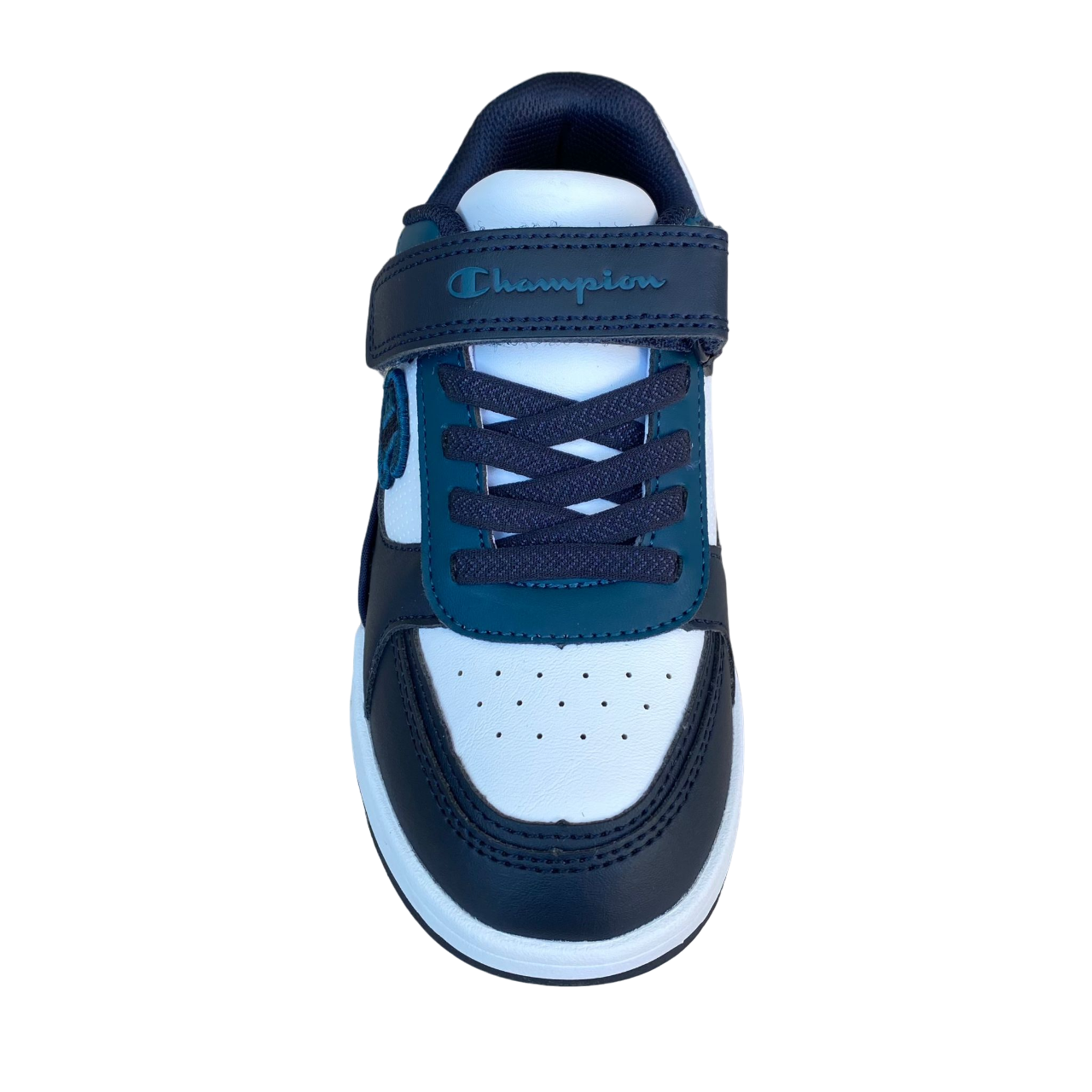 Champion scarpa sneakers da bambino con laccio elastico e velcro RD18 Heritage S32815 BS501 blu-bianco