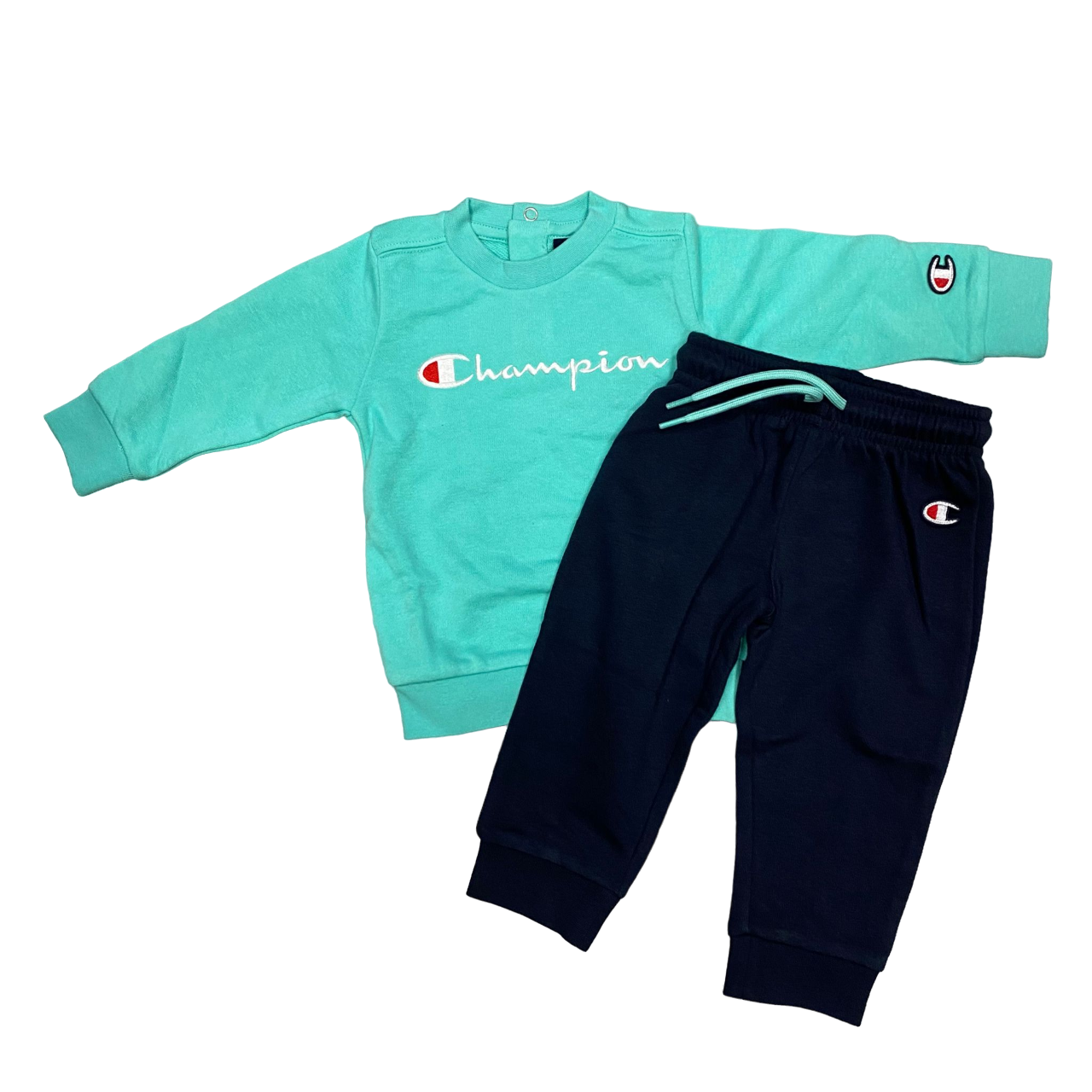 Champion tuta in cotone da bambino 306780 acqua marina blu
