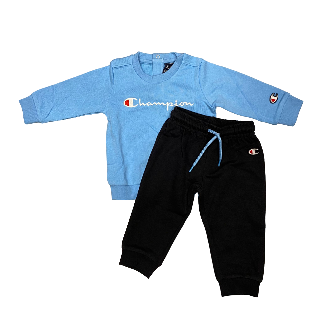 Champion tuta in cotone da bambino 306780 celeste nero