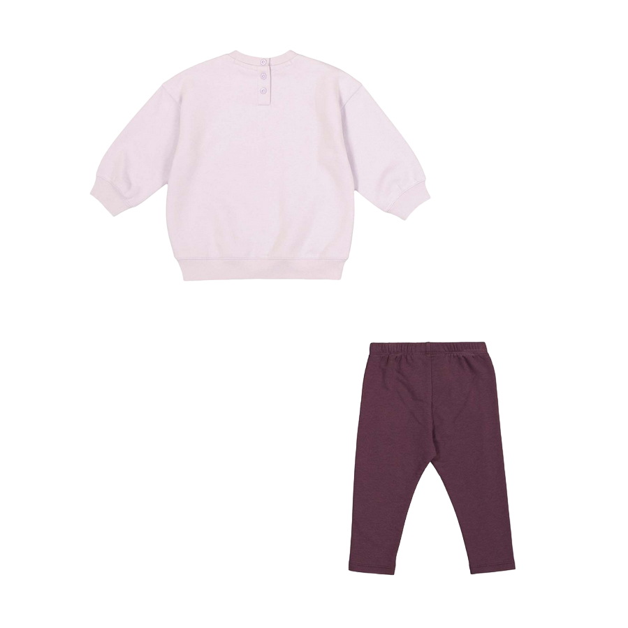 Champion tuta sportiva da bambina baby con felpa girocollo con bottoni 405050 VS057 viola-prugna