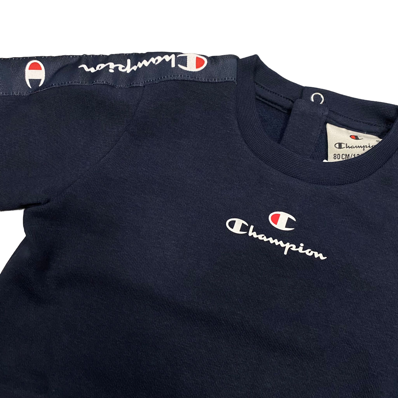 Champion tuta sportiva da bambino baby con felpa girocollo con bottoni 306867 BS501 blu