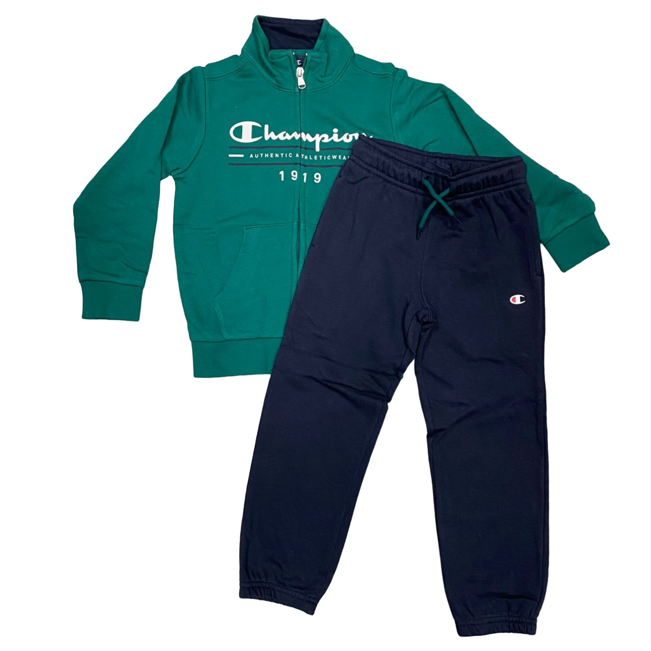 Champion tuta sportiva da ragazzo in cotone 306703 verde blu