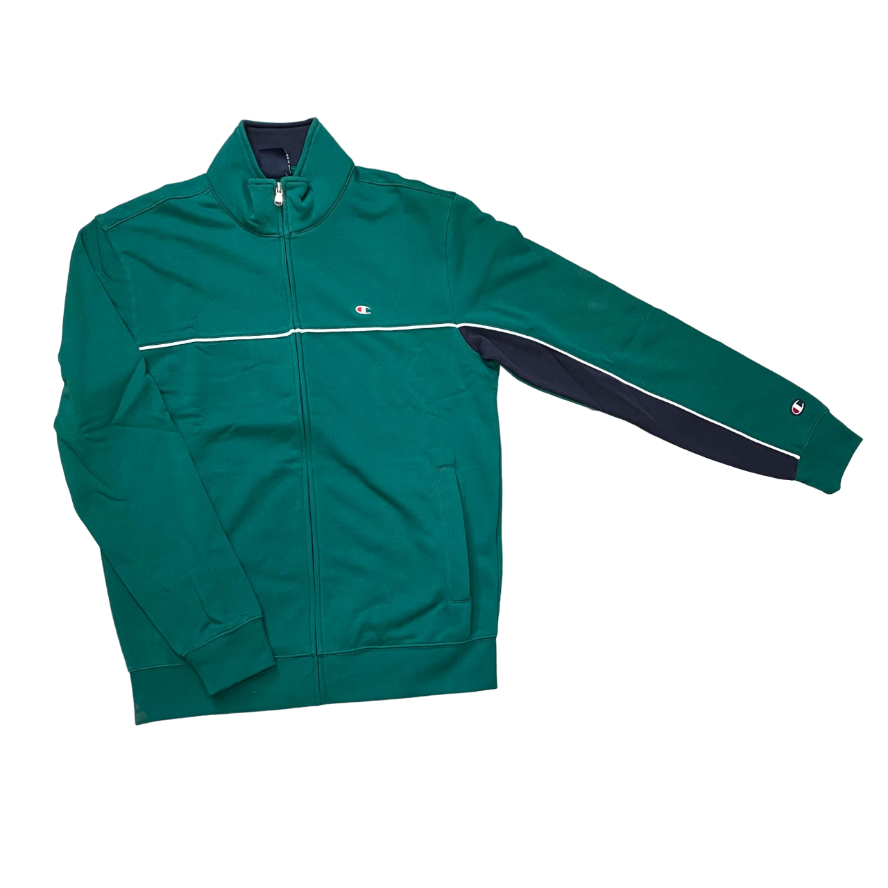 Champion tuta sportiva da uomo in cotone garzato 219942 verde blu