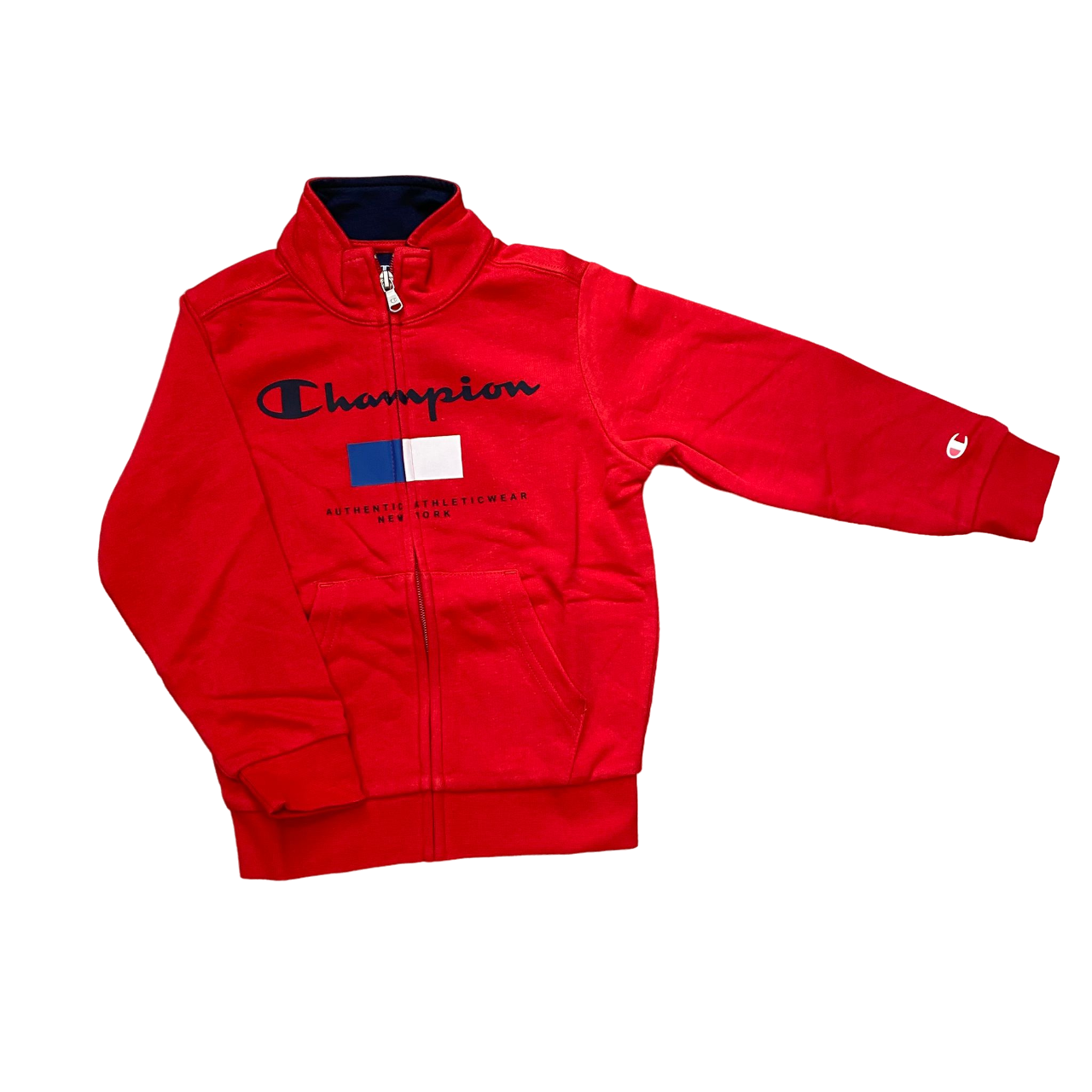 Champion tuta sportiva in cotone da ragazzo con cerniera intera 306703 RS011 rosso blu
