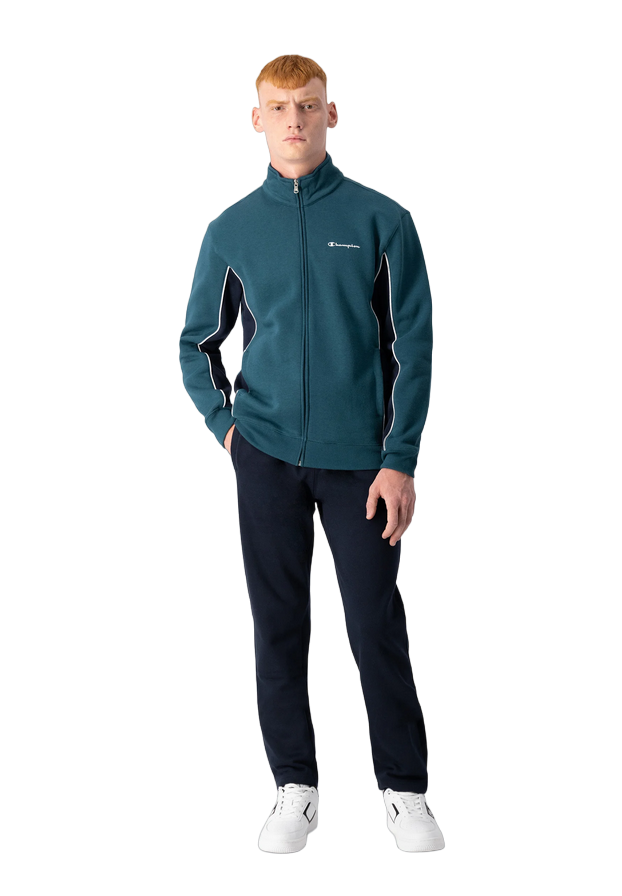 Champion tuta sportiva in cotone felpato da uomo 219393 DEL/NNY verde-blu
