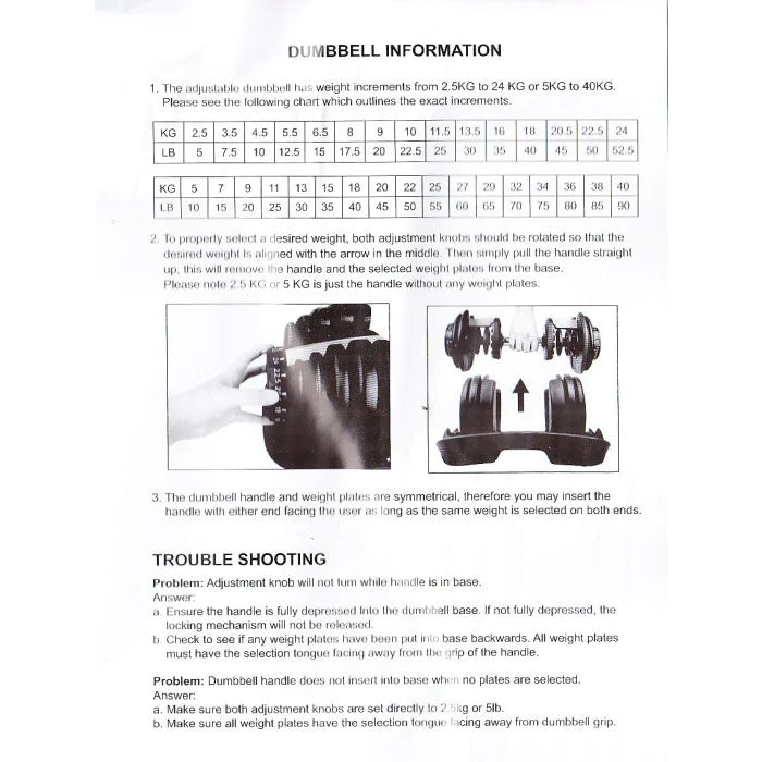 Contes Adjustable Dumbbell 5-40Kg
