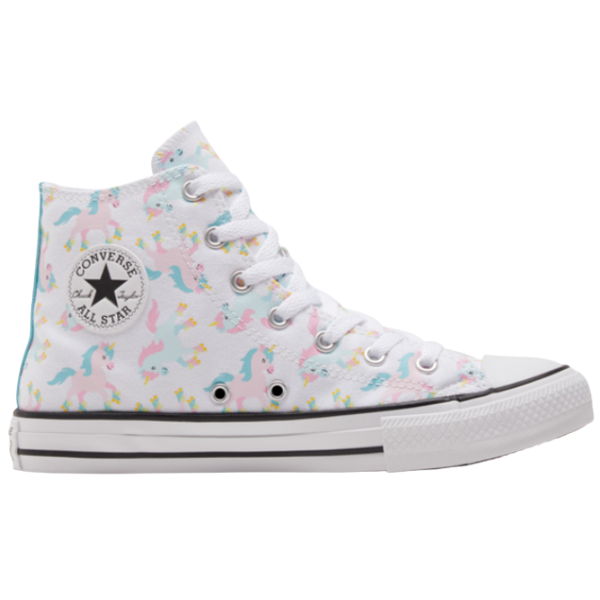 Converse scarpa sneakers da bambina alta con laccio Ctas HI 669816C white-multi-white