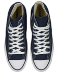 Vista dall'alto Chuck Taylor All Star HI Junior 3J233C, sneakers blu autentiche per ragazzi
