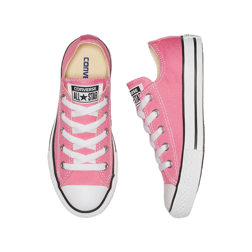 Sneakers Converse Chuck Taylor All Star OX 3J238C rosa per bambina junior in tela resistente, scarpe iconiche comode per il gioco e lo stile dei più piccoli, vista dall'alto