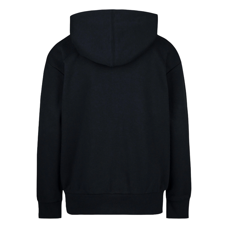 Felpa Converse 9CF391-023 nera con cappuccio e cerniera zip per bambino, hoodie in jersey confortevole con tasche a scivolo e taglio dritto per look casual sportivo, vista posteriore