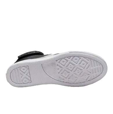 Sneakers Converse Pro Blaze Junior A01072C nere alte in pelle con chiusura velcro e laccio elastico per ragazzi, scarpe sportive comode e resistenti, vista suola