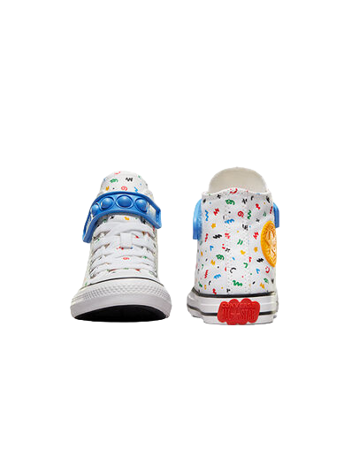 Converse children's sneakers shoe in canvas Chuck Taylor All Star Easy On Doodles A06316C white