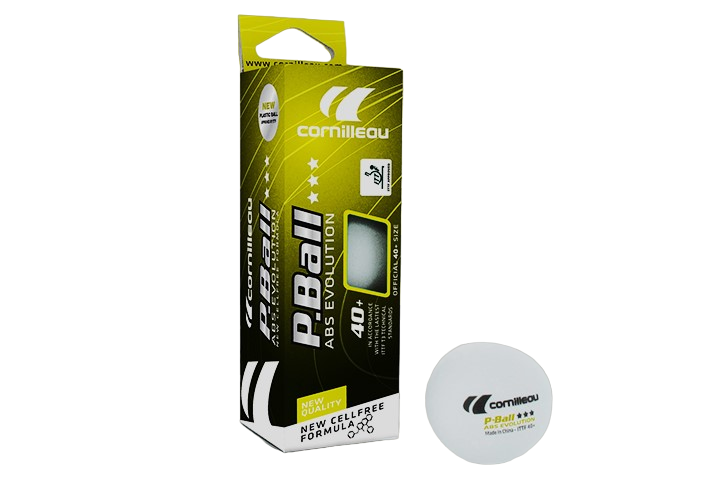Cornilleau Ping Pong Ball P-Ball ABS Evolution 3 stars ITTF approved 3 pieces 310555 white